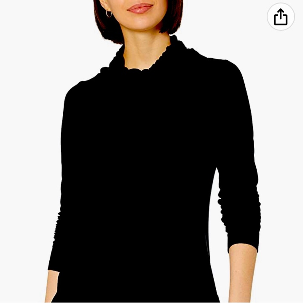 West Loop Women's Black Cowl-Neck Drawstring Top/Tunic Size Large NWT